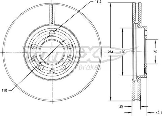 TOMEX brakes TX 71-30 - Тормозной диск abcparts.ee