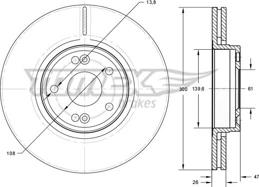TOMEX brakes TX 72-12 - Тормозной диск abcparts.ee