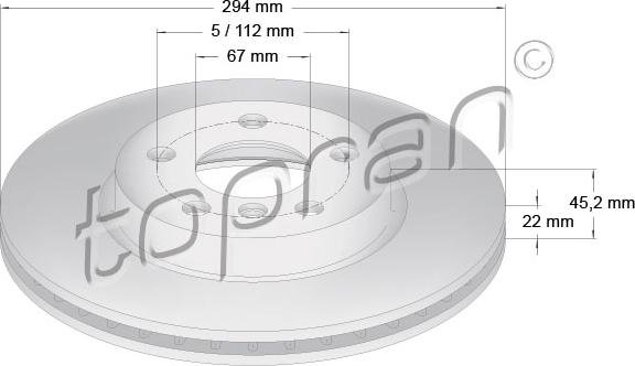 Topran 503 019 - Тормозной диск abcparts.ee