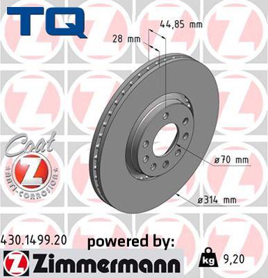 TQ TQ-BD0827 - Тормозной диск abcparts.ee