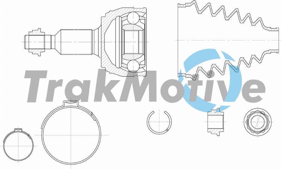 TrakMotive 40-0973 - Комплект ШРУСа, приводной вал, шарнир abcparts.ee