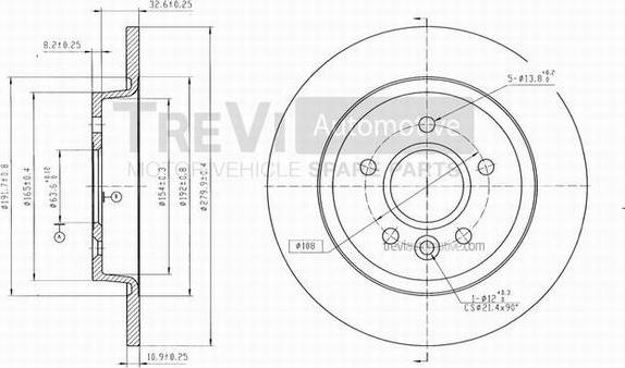 Trevi Automotive BD1067 - Тормозной диск abcparts.ee