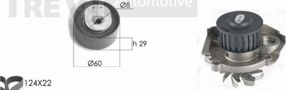 Trevi Automotive KD1208HP - Водяной насос + комплект зубчатого ремня ГРМ abcparts.ee