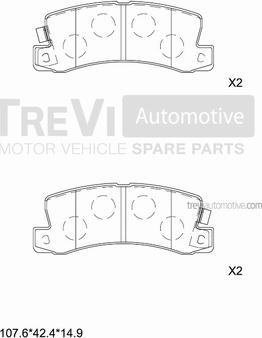 Trevi Automotive PF1524 - Тормозные колодки, дисковые, комплект abcparts.ee