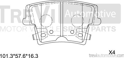 Trevi Automotive PF1326 - Тормозные колодки, дисковые, комплект abcparts.ee
