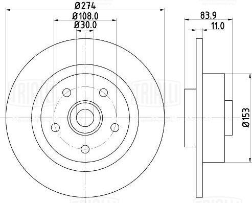 Trialli DF 190337 - Тормозной диск abcparts.ee