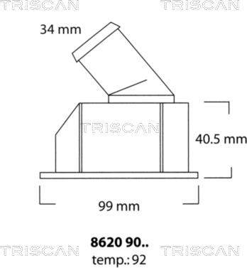 Triscan 8620 9092 - Термостат охлаждающей жидкости / корпус abcparts.ee