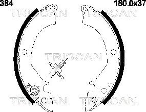 Triscan 8100 42384 - Комплект тормозных колодок, барабанные abcparts.ee