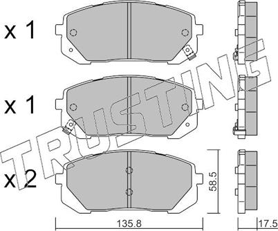 Trusting 1373.0 - Тормозные колодки, дисковые, комплект abcparts.ee