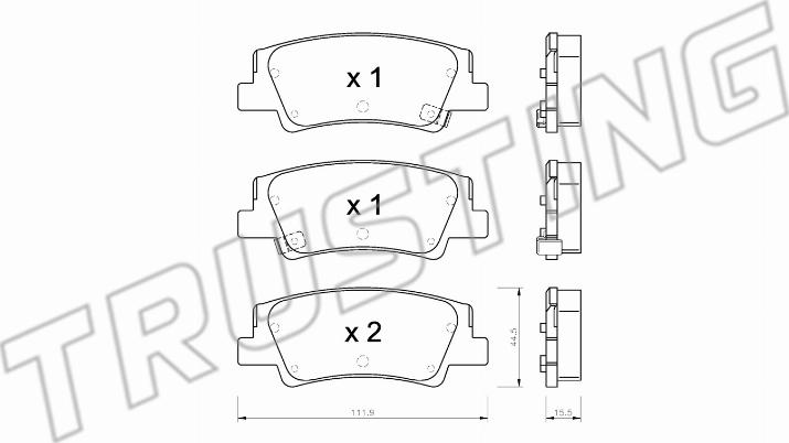 Trusting 1299.0 - Тормозные колодки, дисковые, комплект abcparts.ee