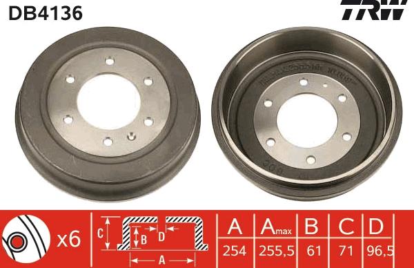 TRW DB4136 - Тормозной барабан abcparts.ee