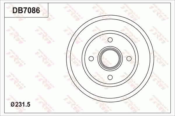 TRW DB7086 - Тормозной барабан abcparts.ee