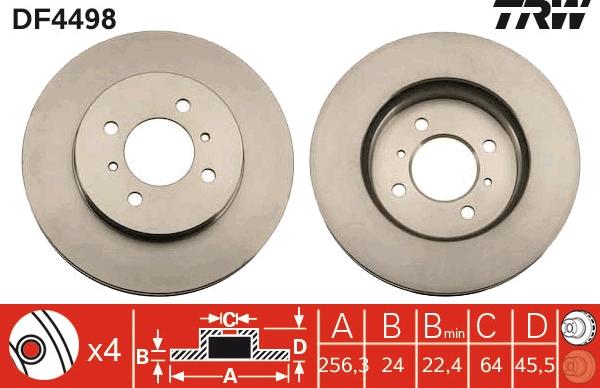 TRW DF4498 - Тормозной диск abcparts.ee