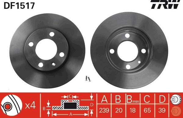 TRW DF1517 - Тормозной диск abcparts.ee