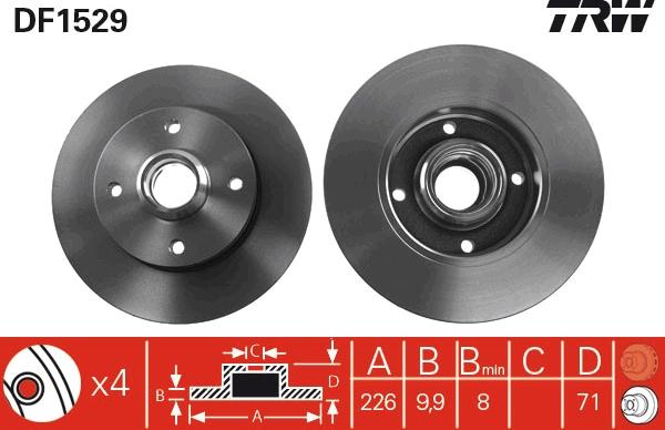 TRW DF1529 - Тормозной диск abcparts.ee