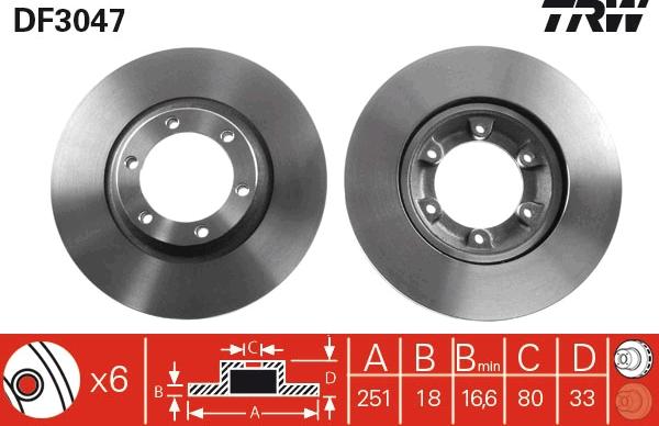 TRW DF3047 - Тормозной диск abcparts.ee