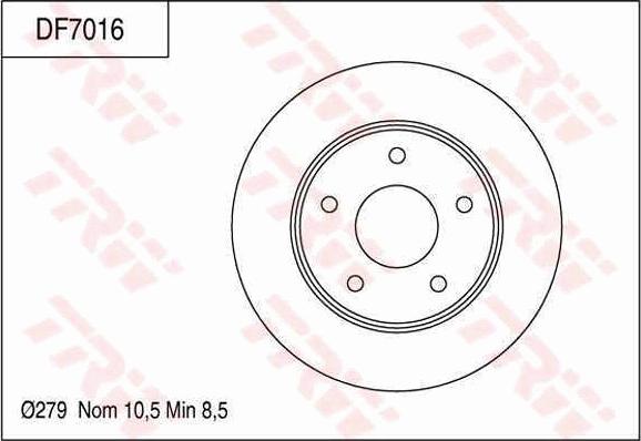 TRW DF7016 - Тормозной диск abcparts.ee