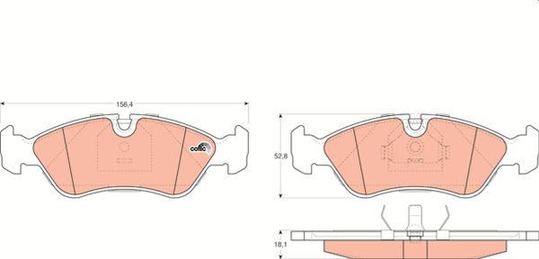 TRW GDB951 - Тормозные колодки, дисковые, комплект abcparts.ee