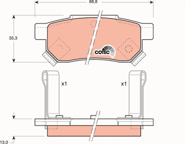 TRW GDB499 - Тормозные колодки, дисковые, комплект abcparts.ee