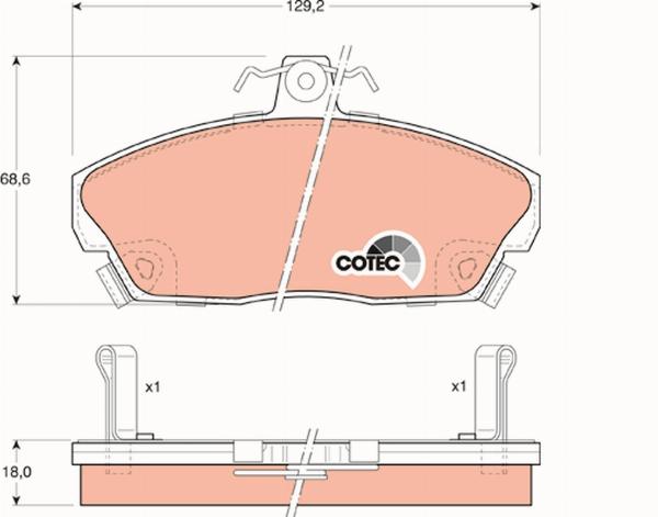 TRW GDB496 - Тормозные колодки, дисковые, комплект abcparts.ee