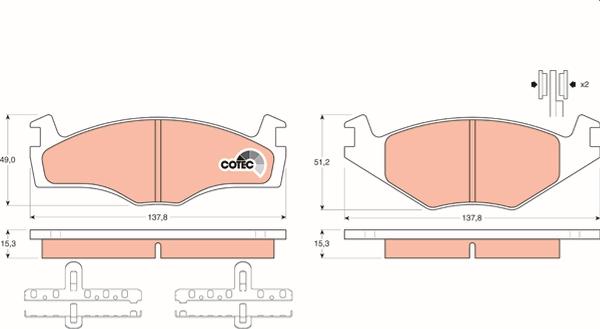 TRW GDB459 - Тормозные колодки, дисковые, комплект abcparts.ee