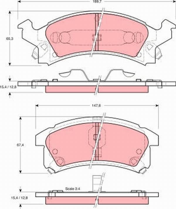 TRW GDB4002 - Тормозные колодки, дисковые, комплект abcparts.ee