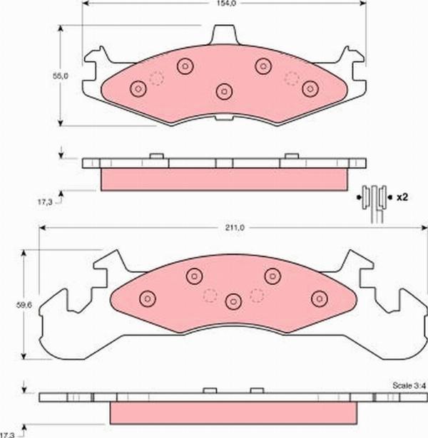 TRW GDB4073 - Тормозные колодки, дисковые, комплект abcparts.ee