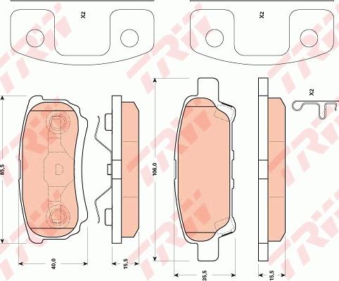 TRW GDB4143 - Тормозные колодки, дисковые, комплект abcparts.ee