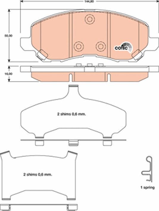 TRW GDB4142 - Тормозные колодки, дисковые, комплект abcparts.ee