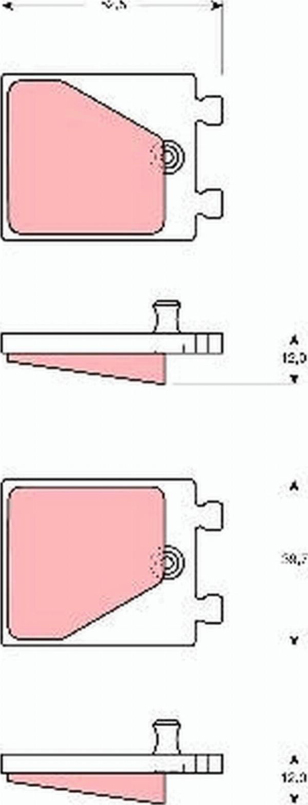 TRW GDB563 - Комплект тормозных колодок, стояночный тормоз abcparts.ee