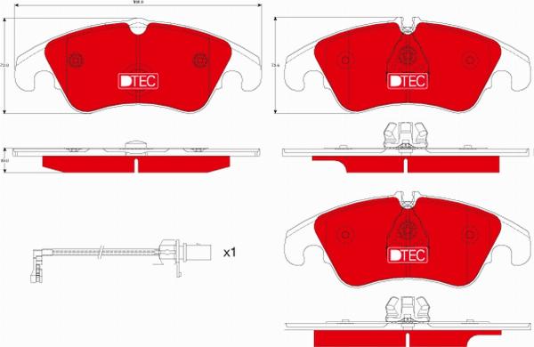 TRW GDB1916DTE - Тормозные колодки, дисковые, комплект abcparts.ee