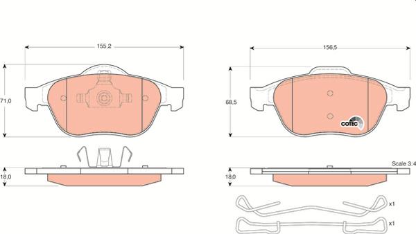 TRW GDB1468 - Тормозные колодки, дисковые, комплект abcparts.ee