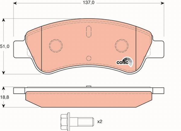 TRW GDB1463 - Тормозные колодки, дисковые, комплект abcparts.ee
