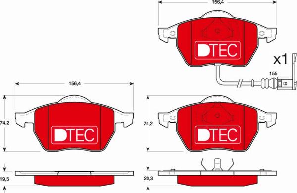 TRW GDB1403DTE - Тормозные колодки, дисковые, комплект abcparts.ee