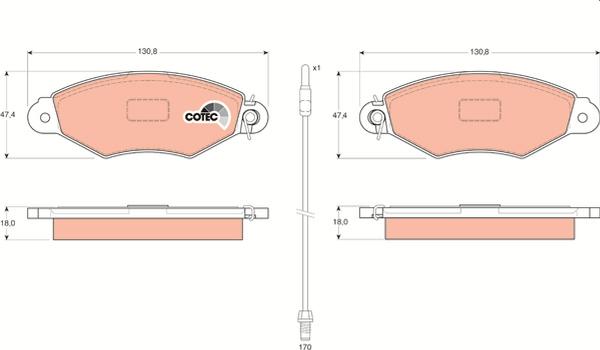 TRW GDB1402 - Тормозные колодки, дисковые, комплект abcparts.ee