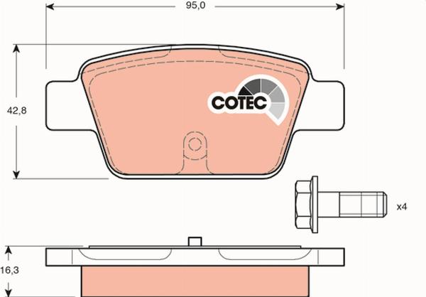 TRW GDB1485 - Тормозные колодки, дисковые, комплект abcparts.ee
