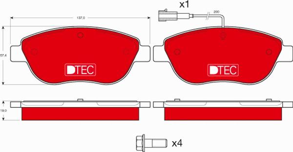 TRW GDB1483DTE - Тормозные колодки, дисковые, комплект abcparts.ee