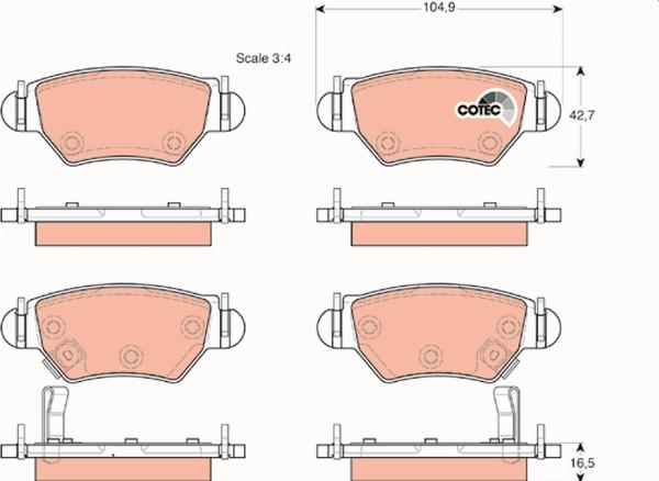 TRW GDB1471 - Тормозные колодки, дисковые, комплект abcparts.ee
