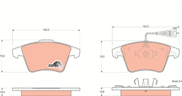 TRW GDB1555 - Тормозные колодки, дисковые, комплект abcparts.ee