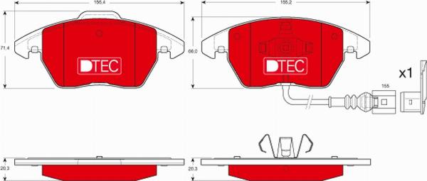 TRW GDB1550DTE - Тормозные колодки, дисковые, комплект abcparts.ee