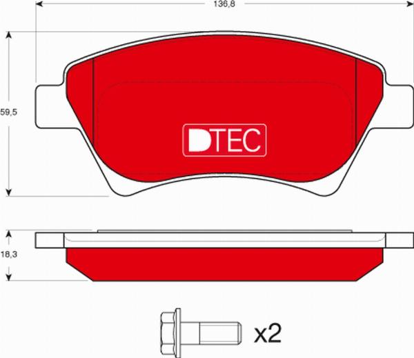 TRW GDB1552DTE - Тормозные колодки, дисковые, комплект abcparts.ee