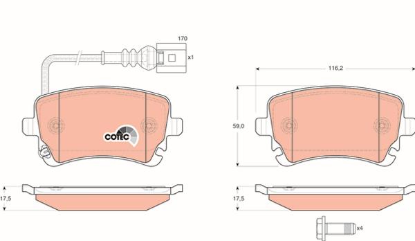 TRW GDB1557 - Тормозные колодки, дисковые, комплект abcparts.ee