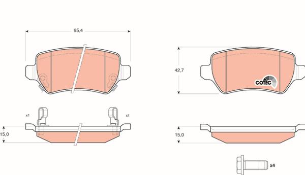 TRW GDB1515 - Тормозные колодки, дисковые, комплект abcparts.ee