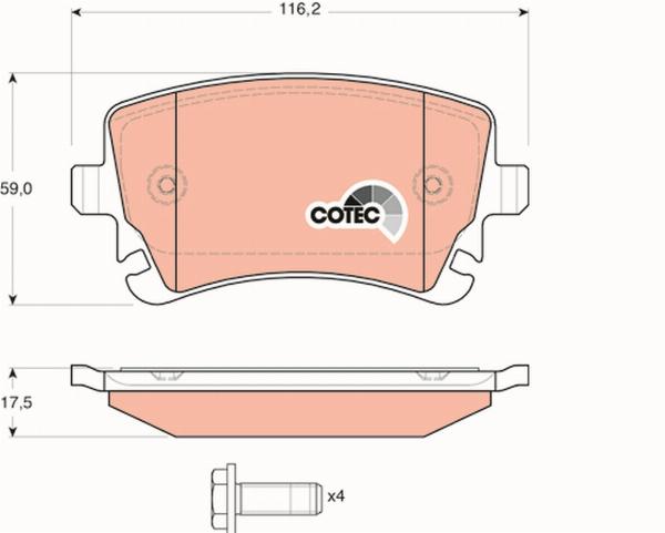 TRW GDB1516 - Тормозные колодки, дисковые, комплект abcparts.ee