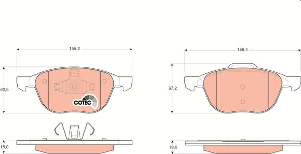 TRW GDB1583 - Тормозные колодки, дисковые, комплект abcparts.ee