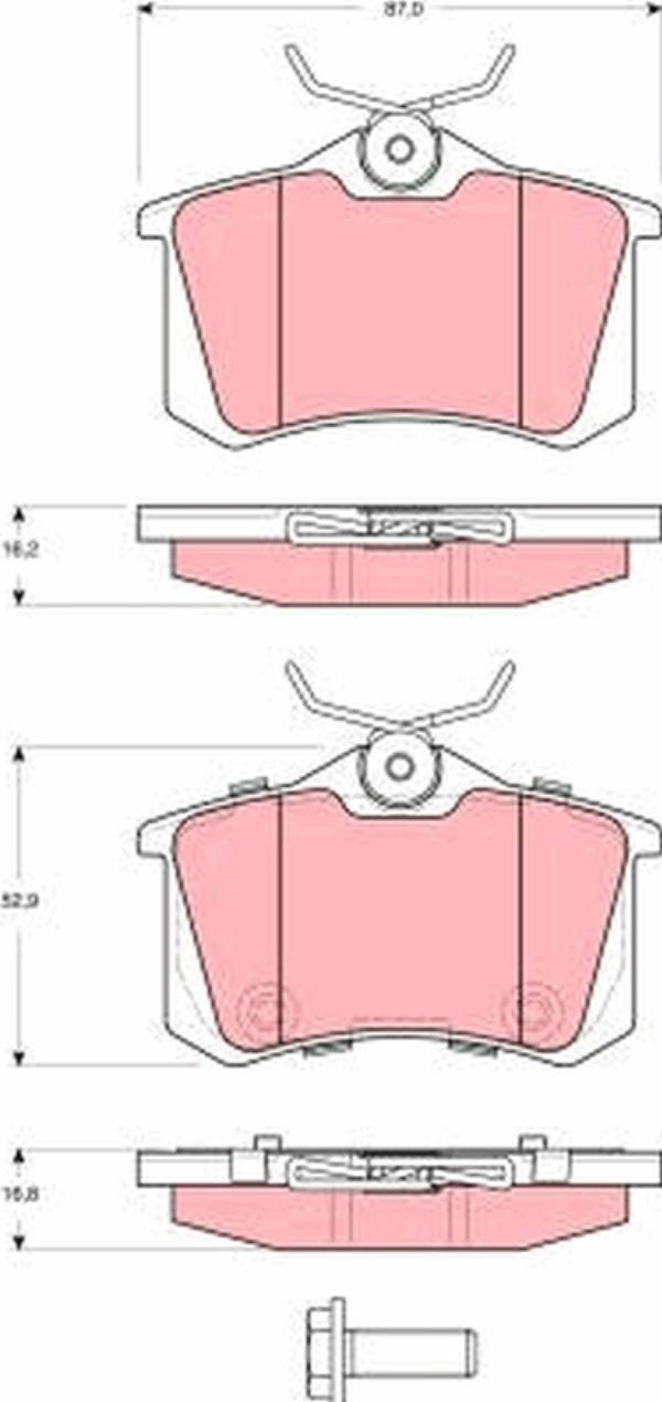 TRW GDB1587 - Тормозные колодки, дисковые, комплект abcparts.ee
