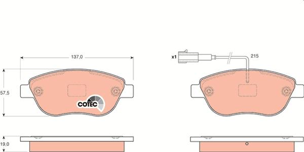 TRW GDB1655 - Тормозные колодки, дисковые, комплект abcparts.ee