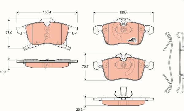 TRW GDB1668 - Тормозные колодки, дисковые, комплект abcparts.ee