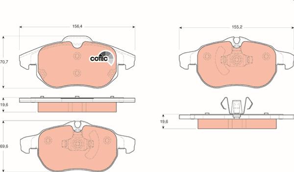 TRW GDB1613 - Тормозные колодки, дисковые, комплект abcparts.ee