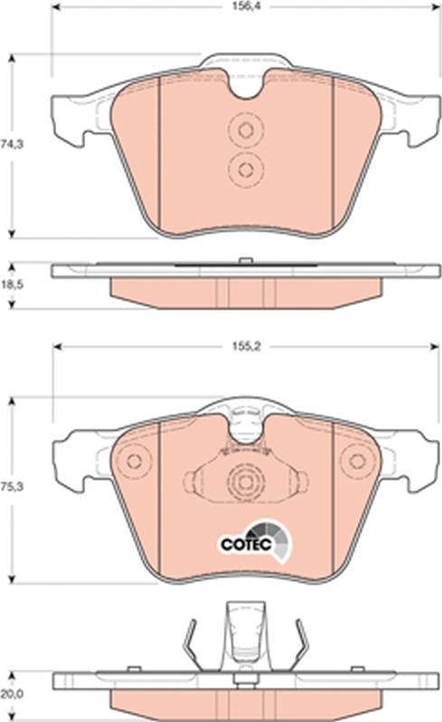 TRW GDB1684 - Тормозные колодки, дисковые, комплект abcparts.ee